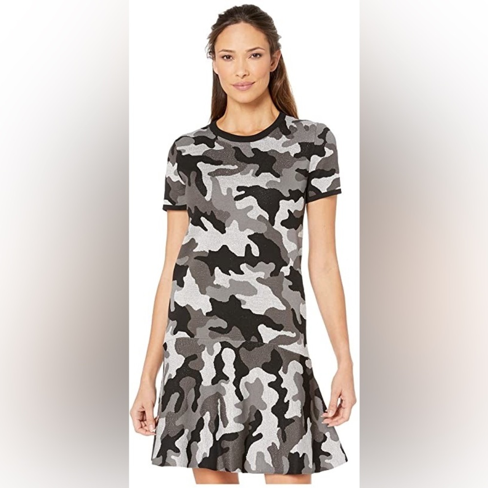 Michael Kors Camoflouge Knit Sweater Dress